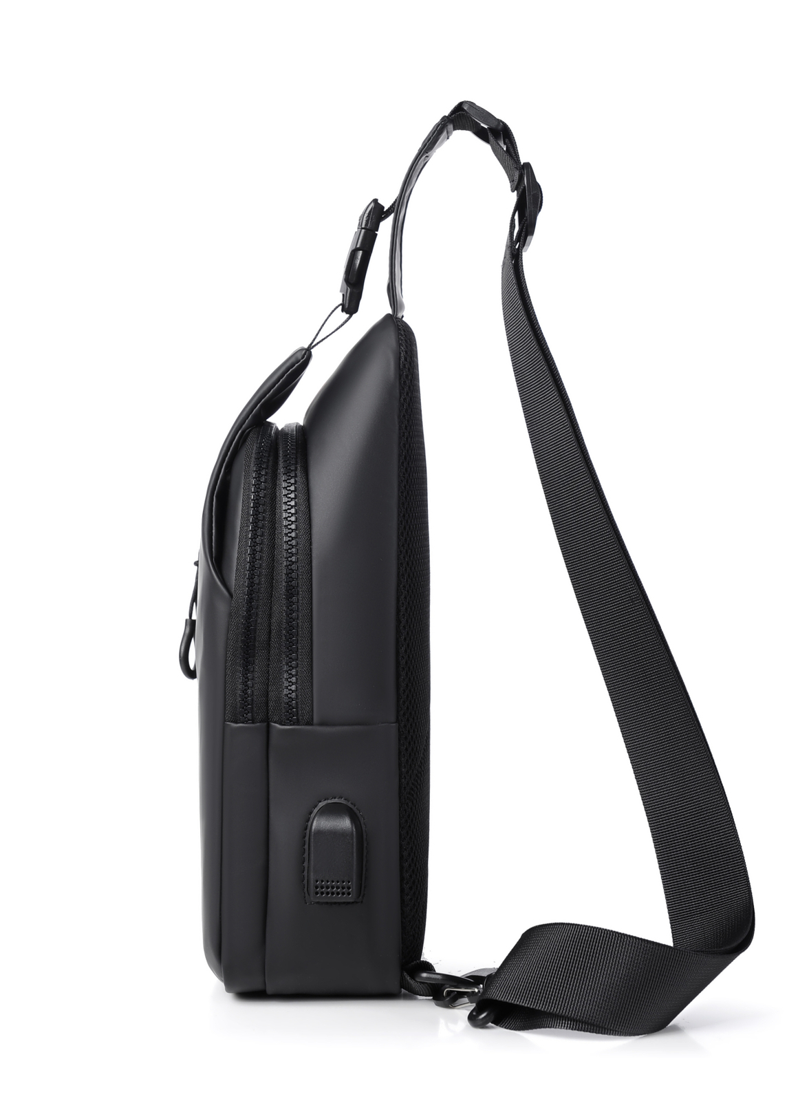 Men’s Sling Backpack Waterproof Anti-theft Shoulder Crossbody Bag Chest USB Port