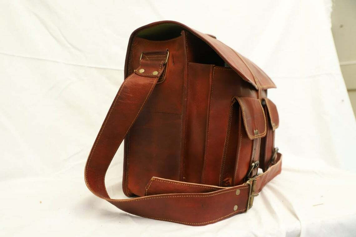 Genuine Leather Bag (Buckle Closer) Men’s Messenger Shoulder Laptop Briefcase