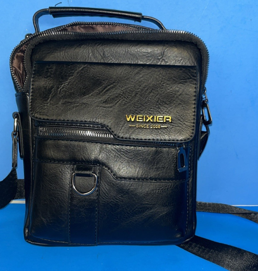 Weixier Crossbody Shoulder Bag Leather Vertical Business Unisex