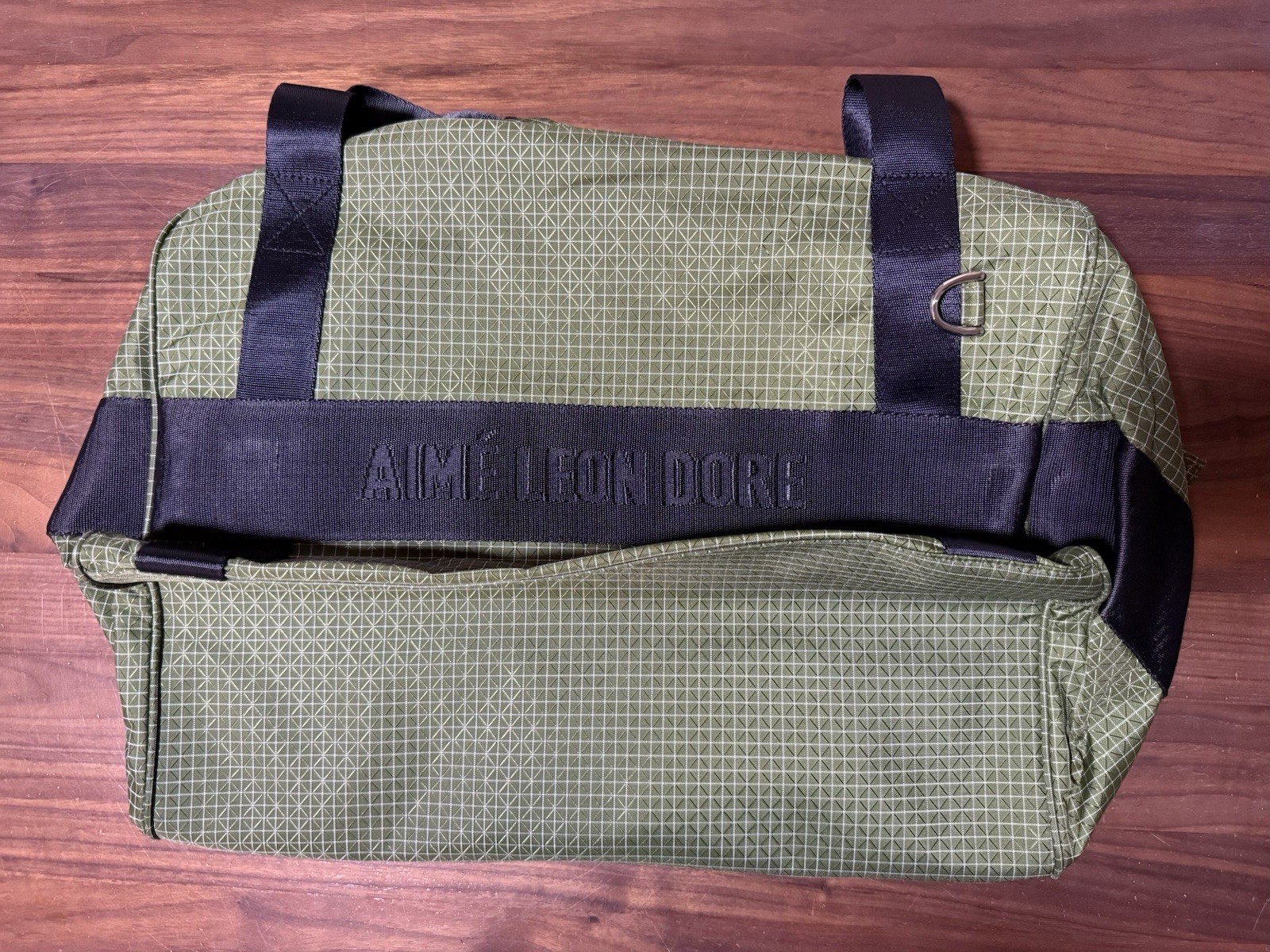 Aime Leon Dore Ripstop Nylon Duffle Bag Carry On Olive Woven Logo ALD Queens