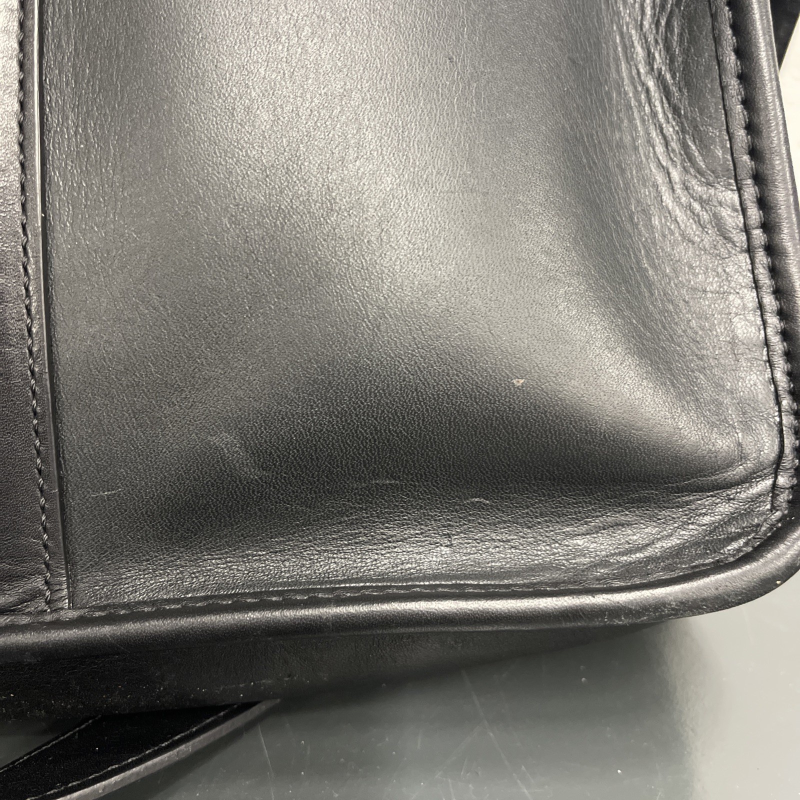 Coach Metropolitan Slim Leather Briefcase Black Crossbody Bag