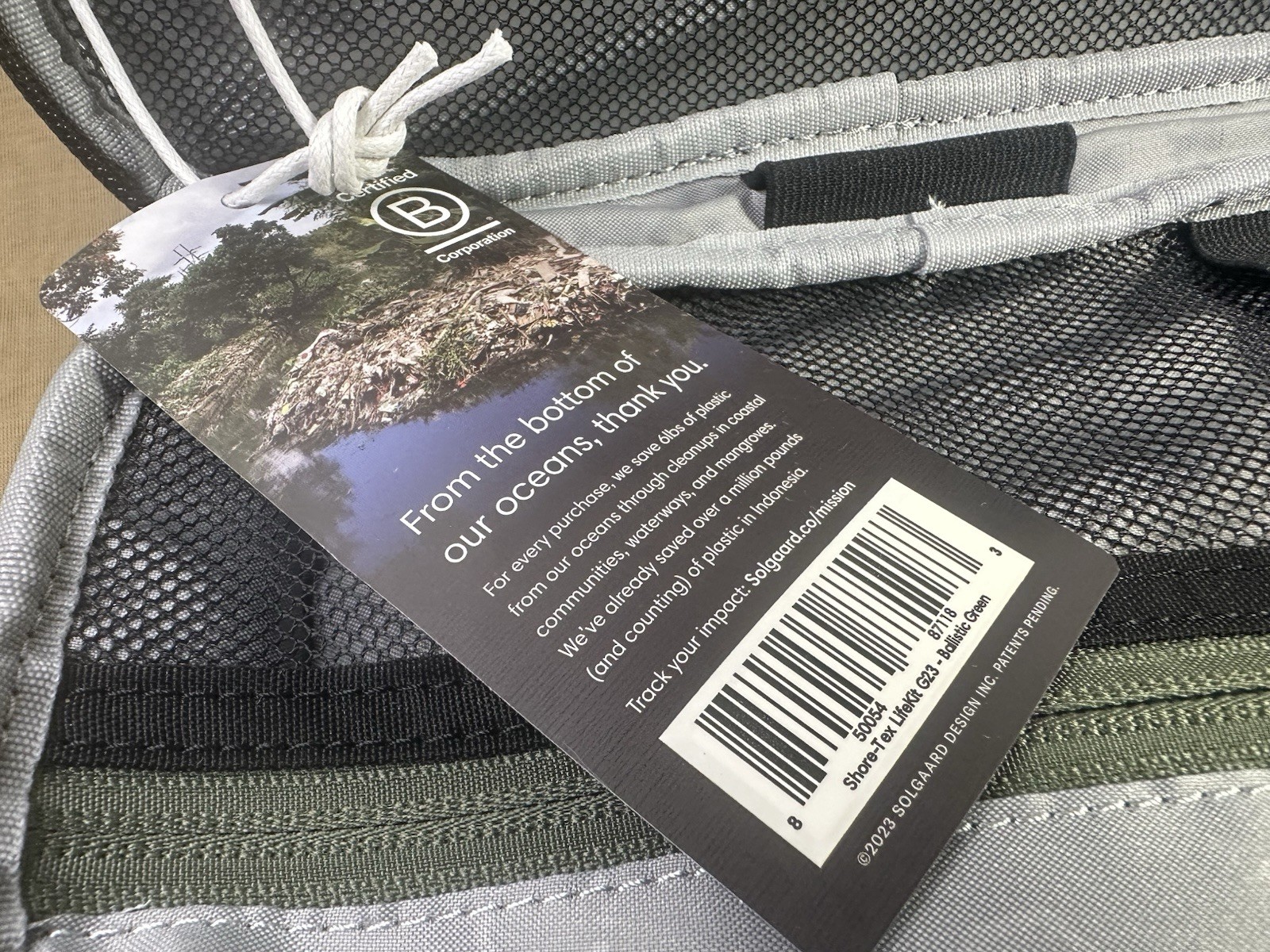 Solgaard Lifekit Travel Organizer Luggage Ballistic Green Zip Pockets Shore-Tex