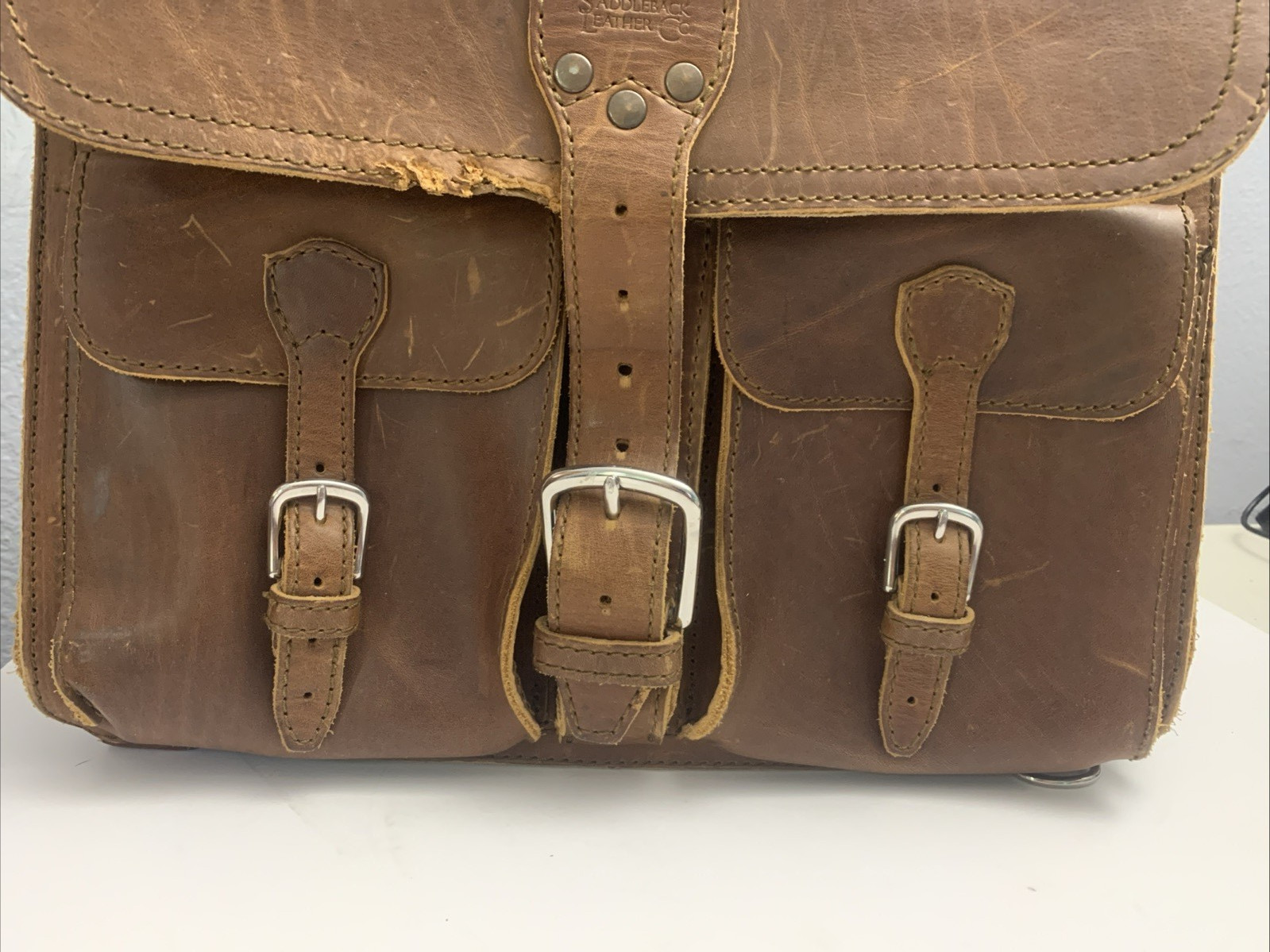 Saddleback Brown Leather Classic Large Briefcase 14 In H Front Pockets