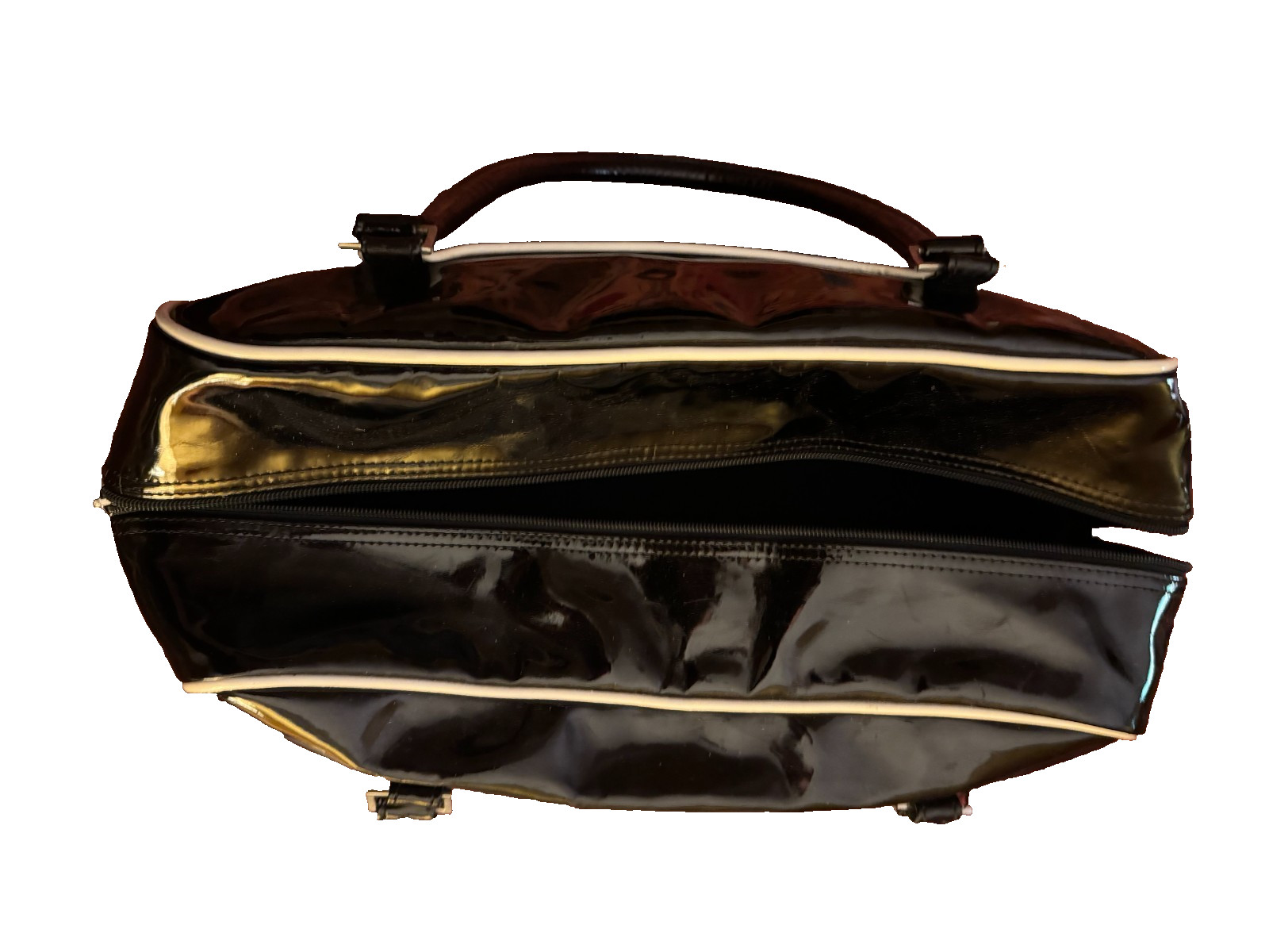 Vintage PUMA B & W Duffle Bag Zip Closure Double Handles Solid bottom 17×10