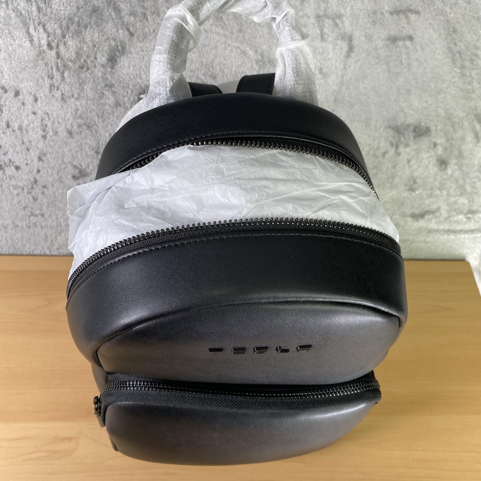Tesla Mega Mini Pack Backpack Black Vegan Leather Official Tesla Store w/ Cover