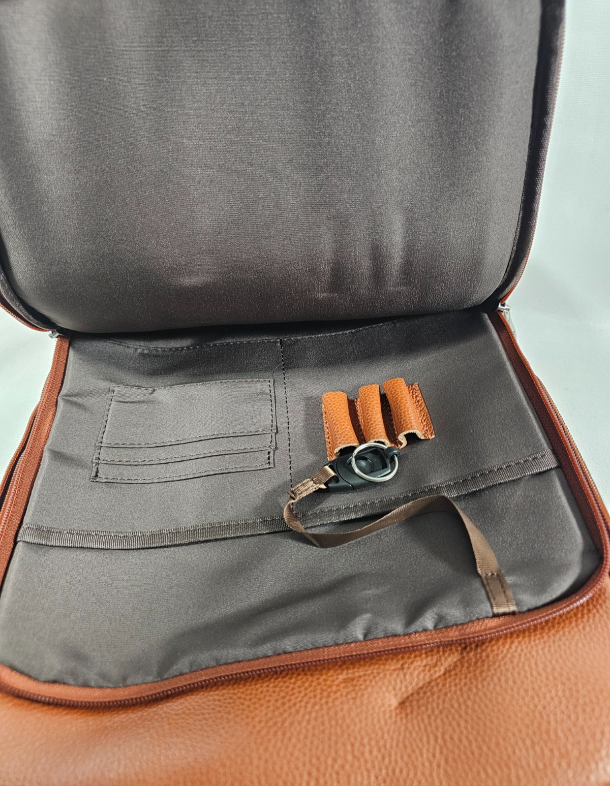 Leather Backpack 15.6″ Laptop Sleeve for Men Women TSA Friendly Travel Brown