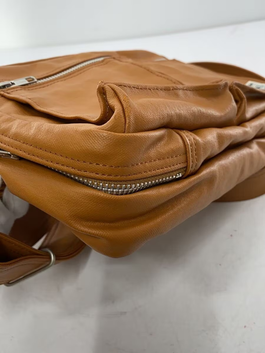 PORTER Shoulder Bag Leather Camel Plain