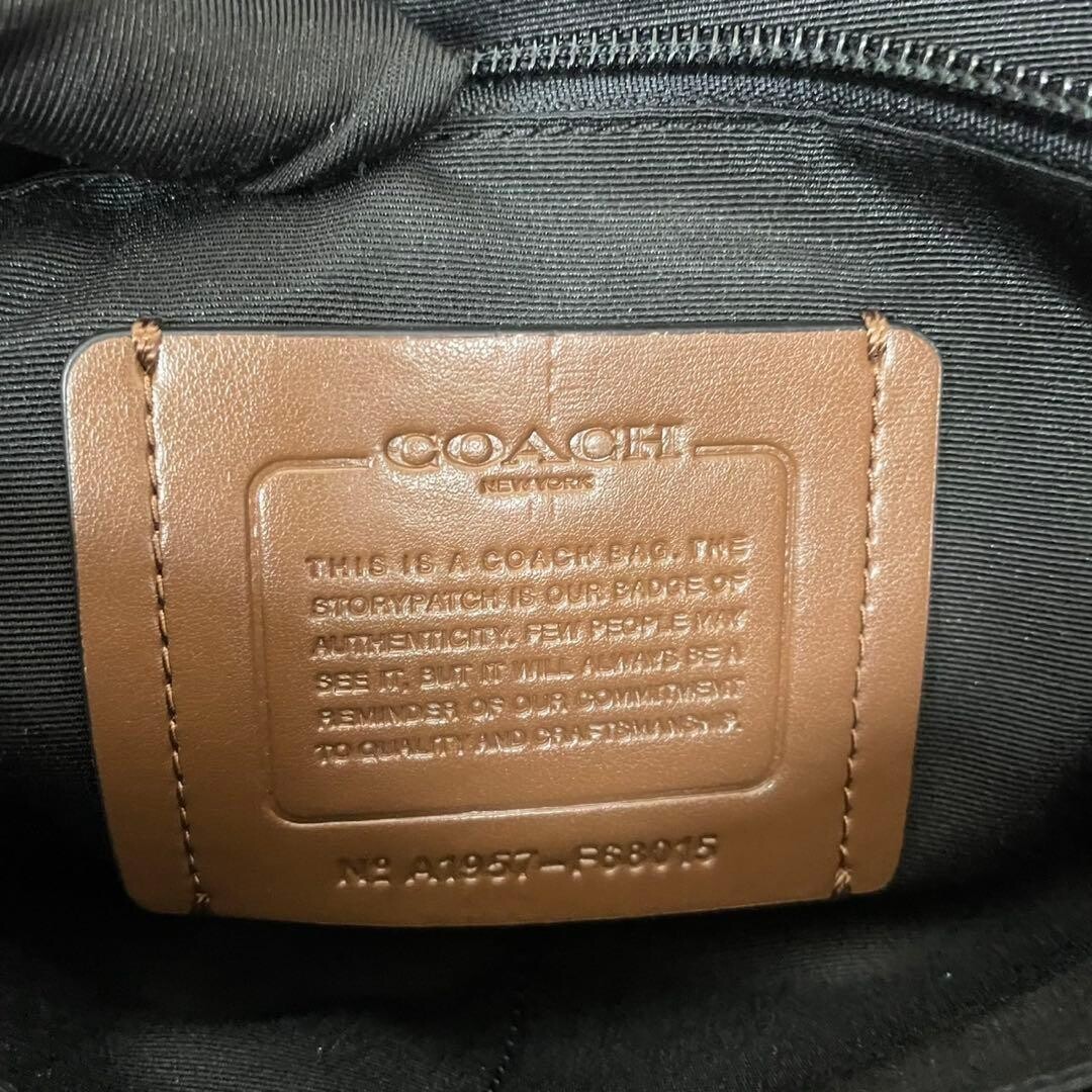 Coach Messenger Bag All Leather Brown Men Strap Crossbody 34x30cm Authentic