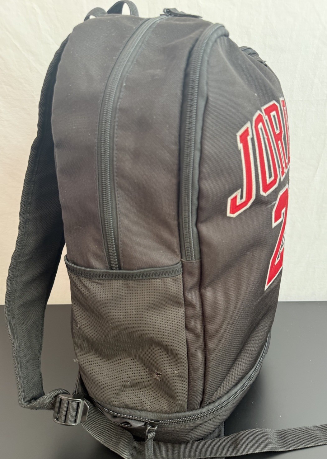 Nike Air Jordan Jersey Backpack #23 Black Adjustable Straps Laptop ￼