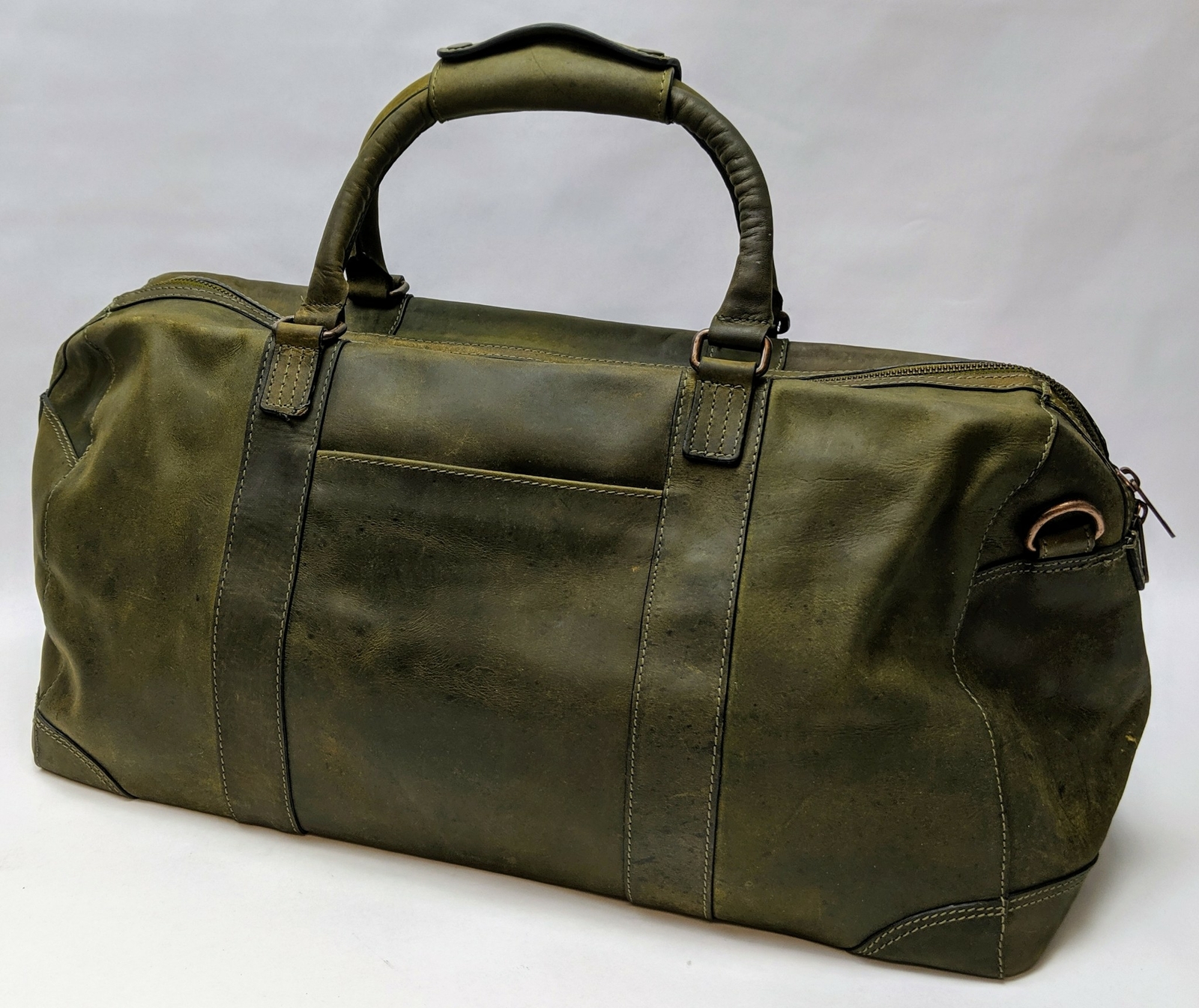 The British Belt Duffle Bag Holkham Milled Olive Weekender Leather for Men’s