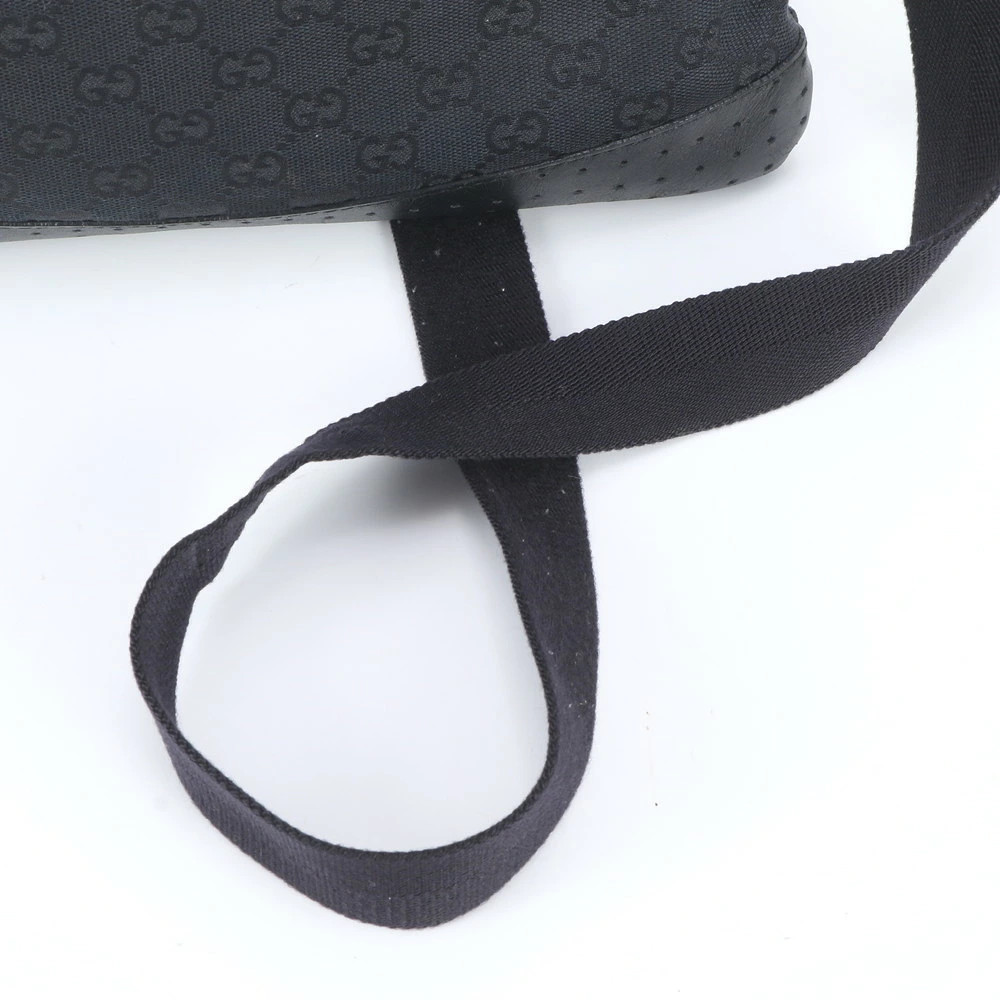 Gucci GG Canvas Leather Shoulder Bag Crossbody Black Size W30cm H28cm D4cm