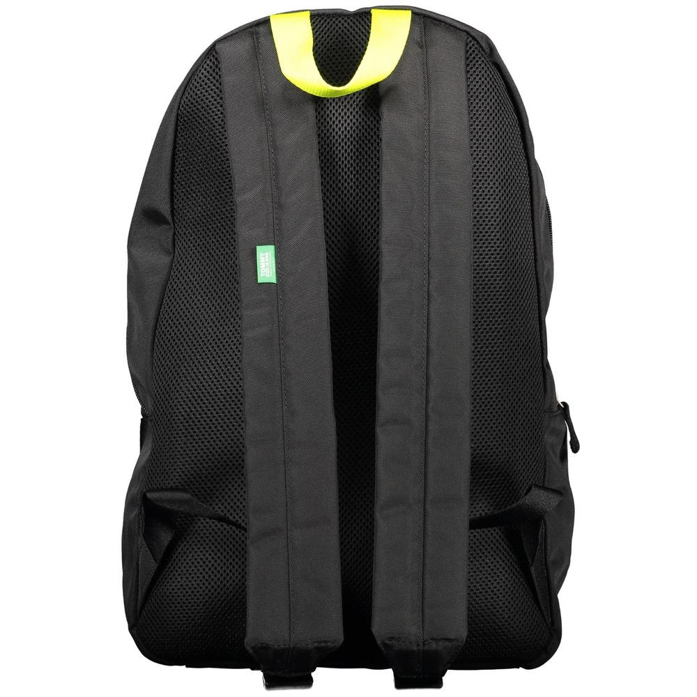 Tommy Hilfiger Black Recycled Polyester Men Backpack 100% Authentic