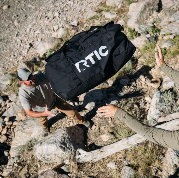 RTIC Road Trip Duffle Bag, Medium, Water Resistant, Durable Fabric, Black