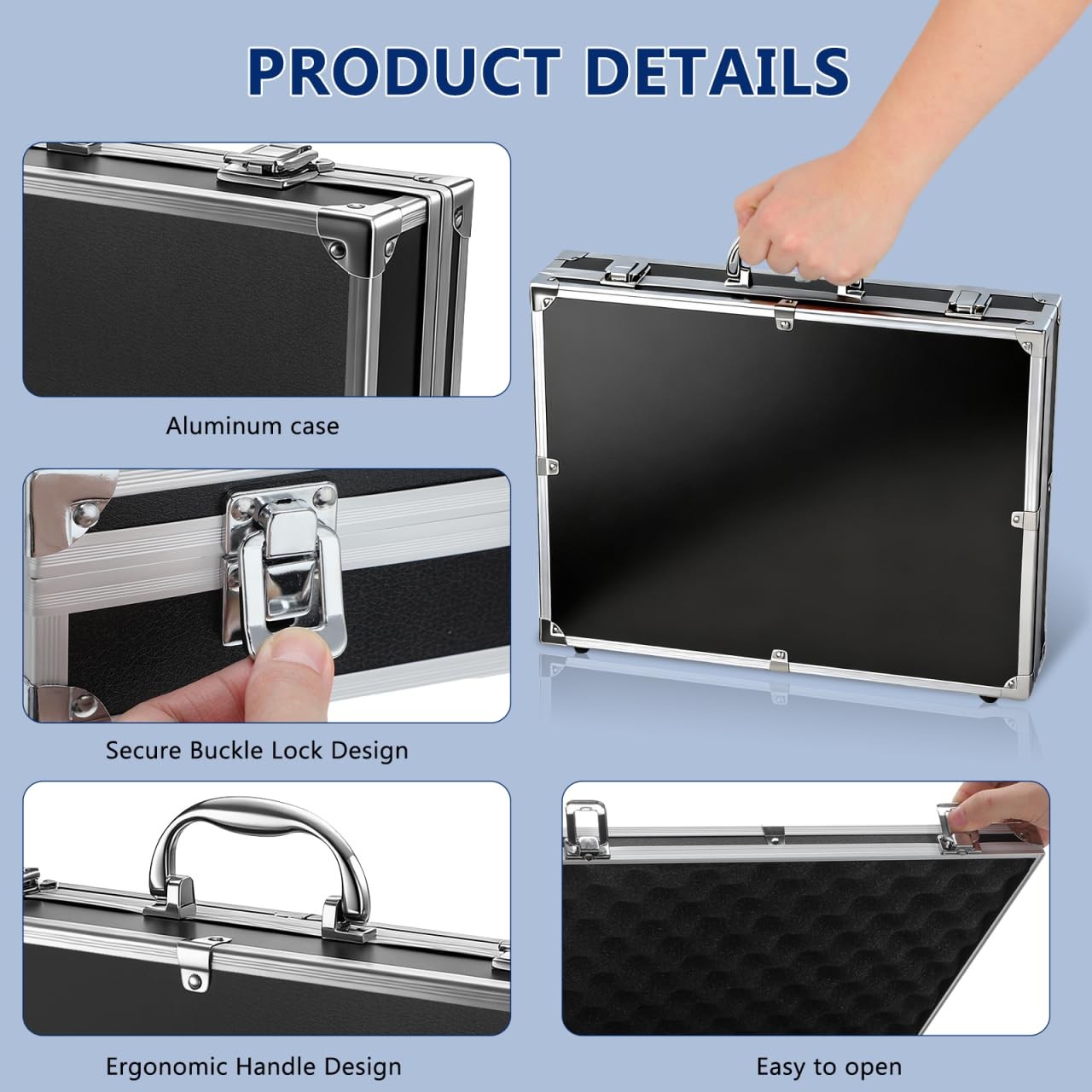 ERINGOGO Aluminum Briefcase – 11 Inch Hard Laptop Briefcases with Lock, Multi…