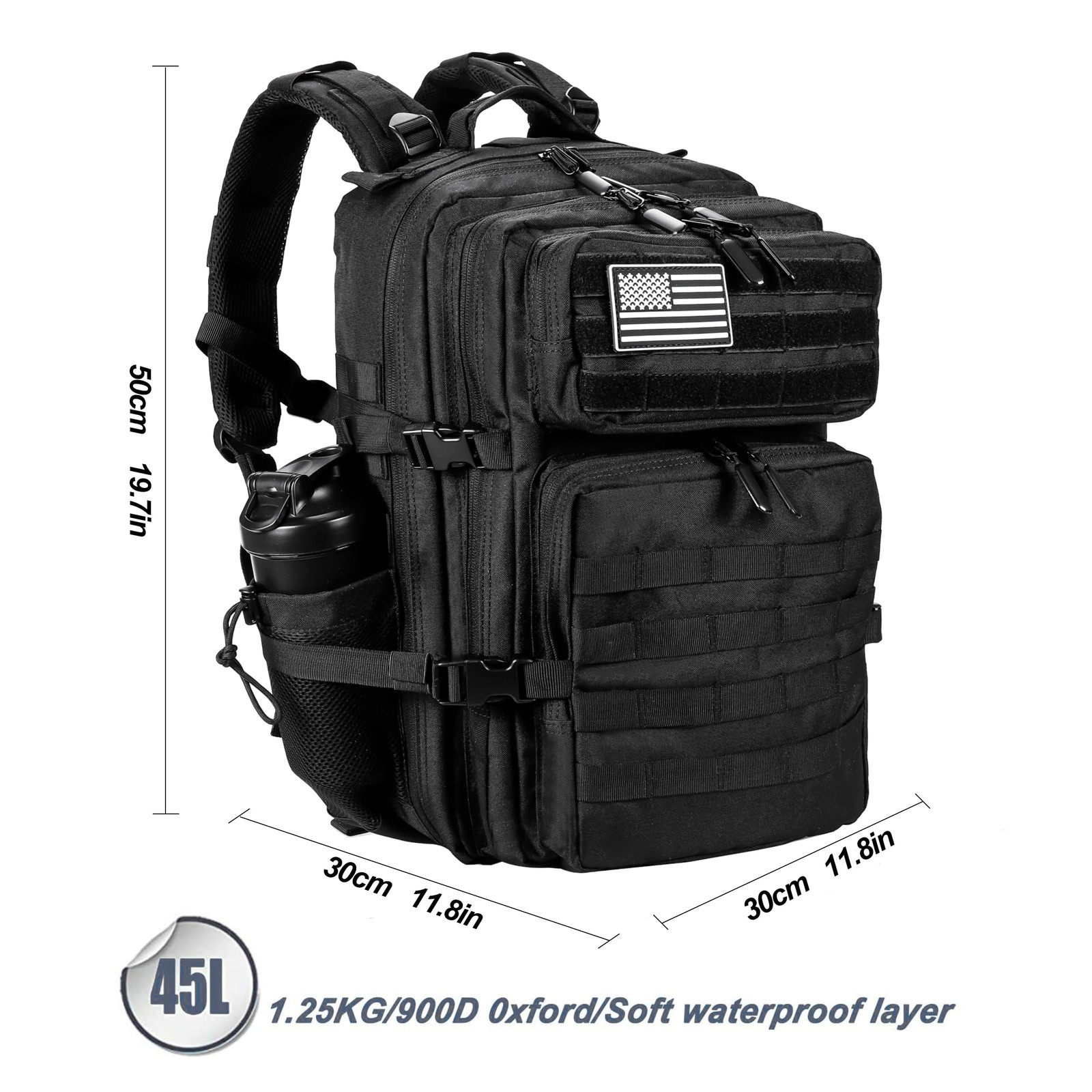Military Tactical Backpack for Men and Women 45L Army 3 Days Assault Pack Bag…