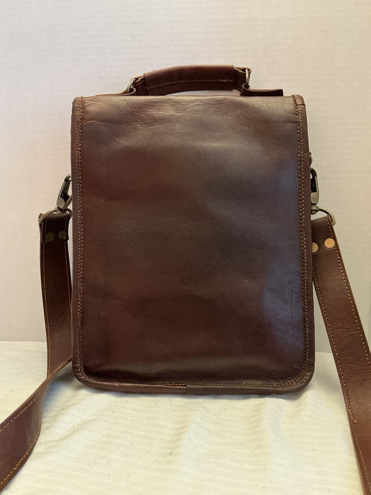 Rustic Handmade Leather Messenger Bag Unisex Genuine Shoulder Crossbody Satchel