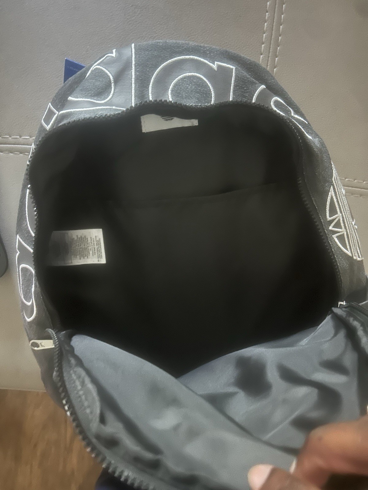 Adidas Cl Backpack Washed Black Denim Effect KC8648