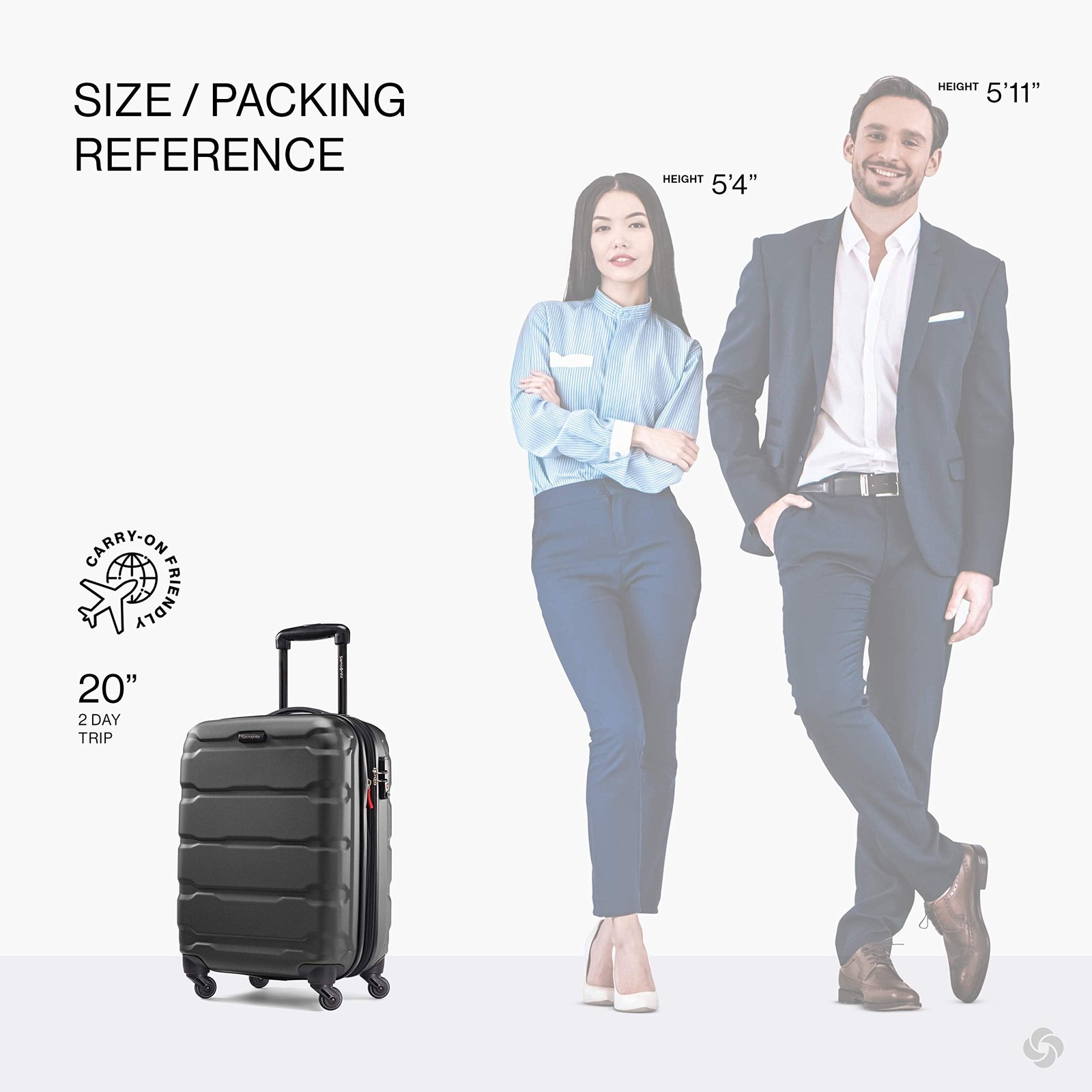 Samsonite Omni Pc Hardside Expandable Luggage with Spinner Wheels 20 Inch U38
