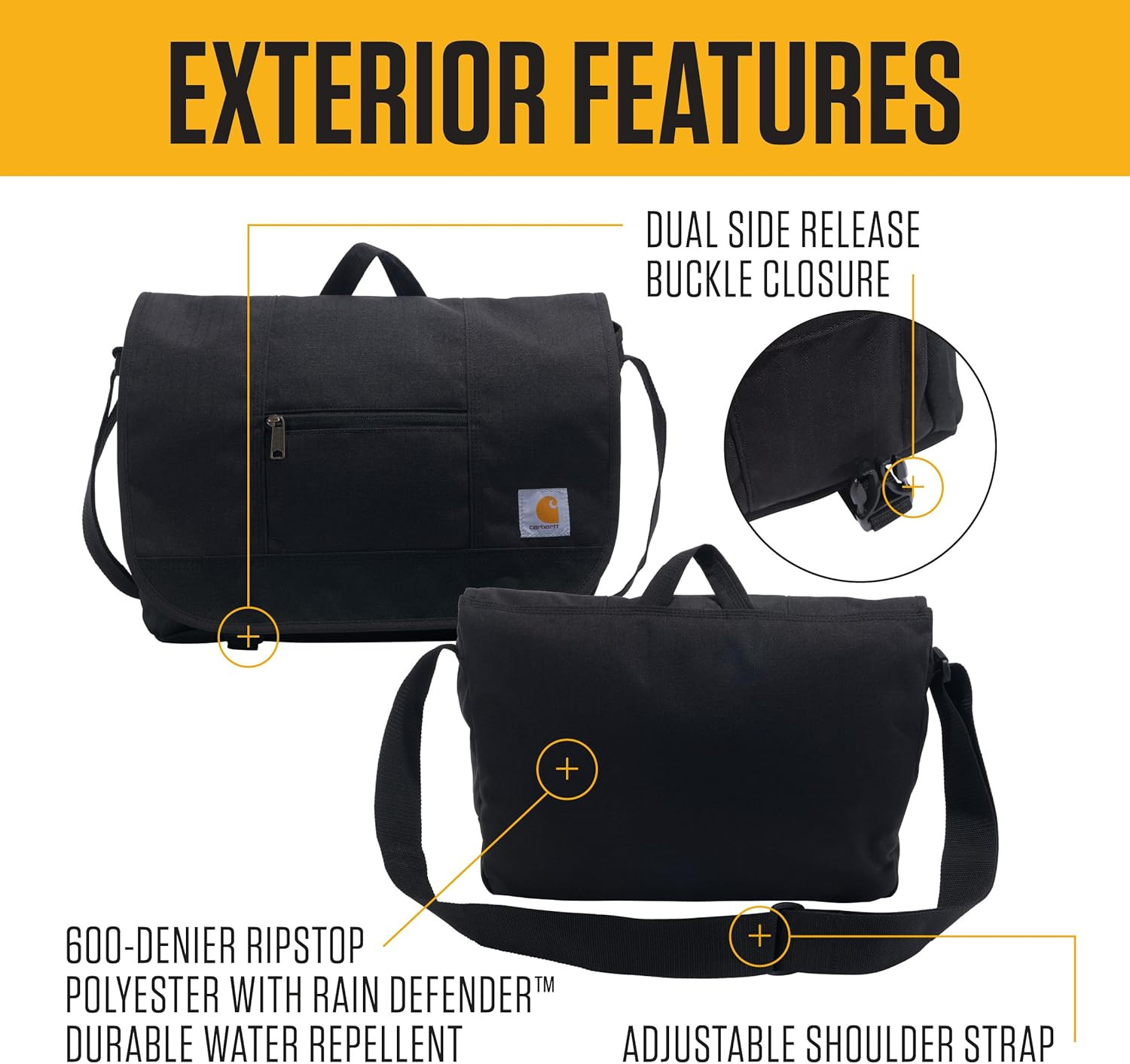Carhartt Water-Resistant Messenger Bag for Work & Travel Adventures