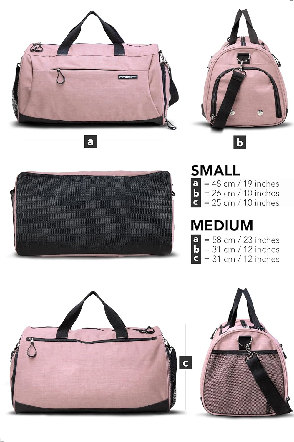Gym Bag with Shoe & Wet Compartment for Travel, Sports & Fitness