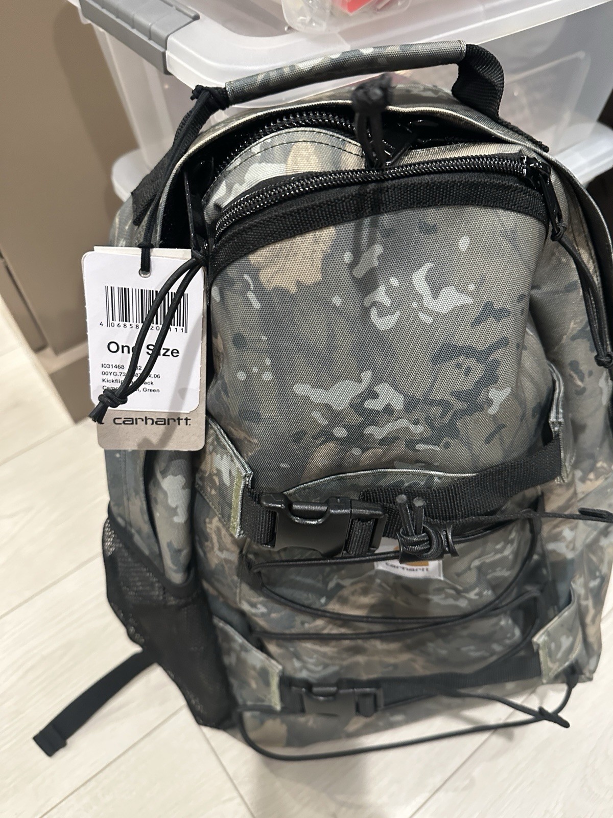 New Carhartt WIP Kickflip BackpackGreen Camo Combi Limited Edition