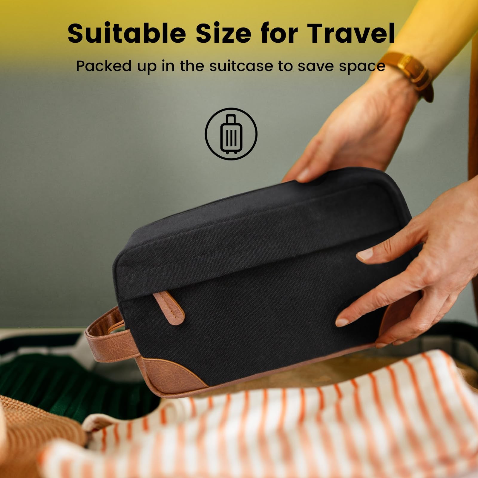 Vorspack Travel Toiletry Bag – Hanging Medium (Pack of 2), Black