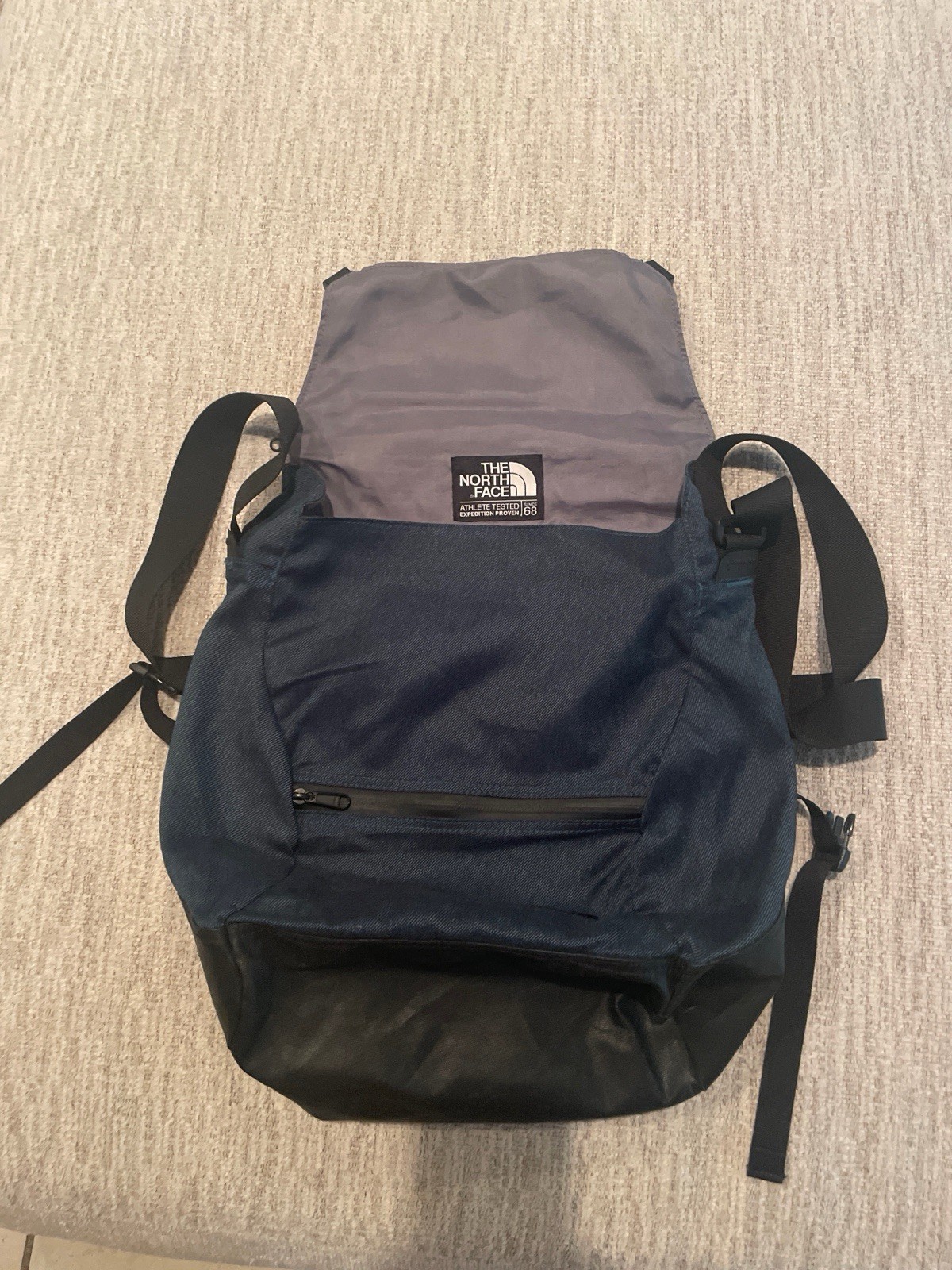 The North Face Messenger Bag Denim-Look Laptop Satchel Urban Commuter