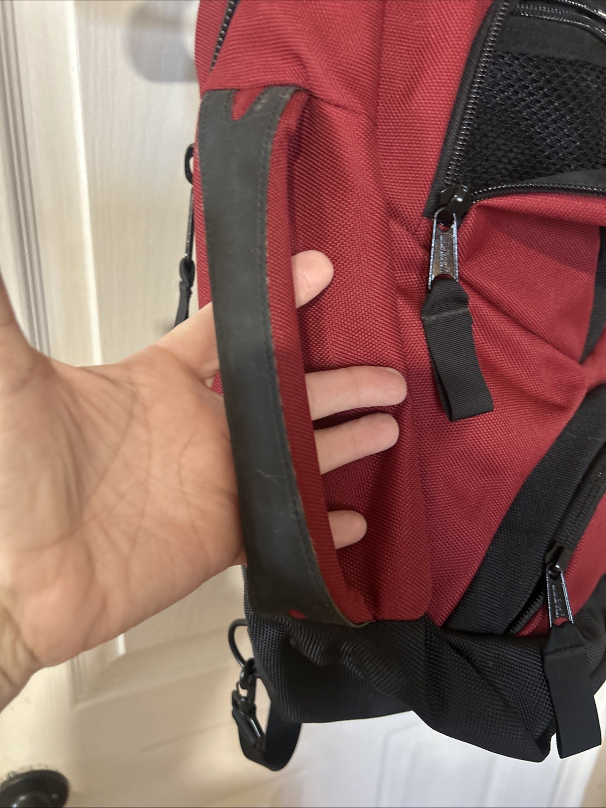 Large Maroon Heavy duty Ll Bean Backpack Single Strap Side/top Handle