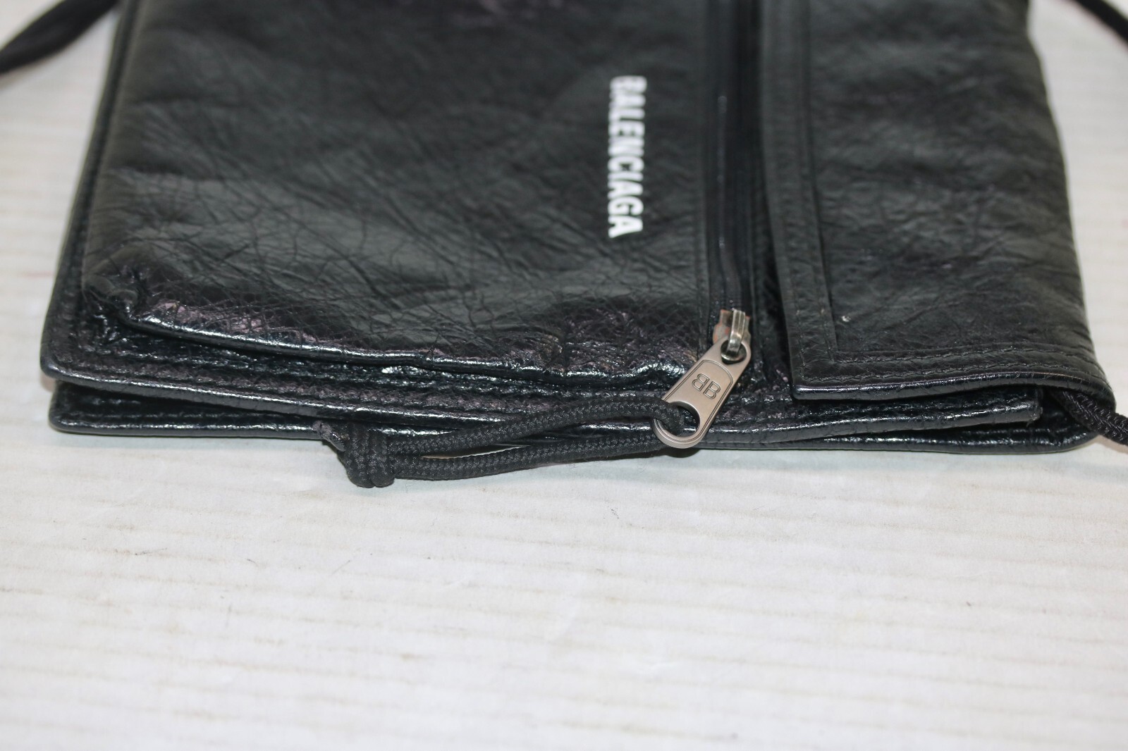 Balenciaga Men’s Explorer Small Pouch Crossbody Bag Black Arena Lambskin Leather
