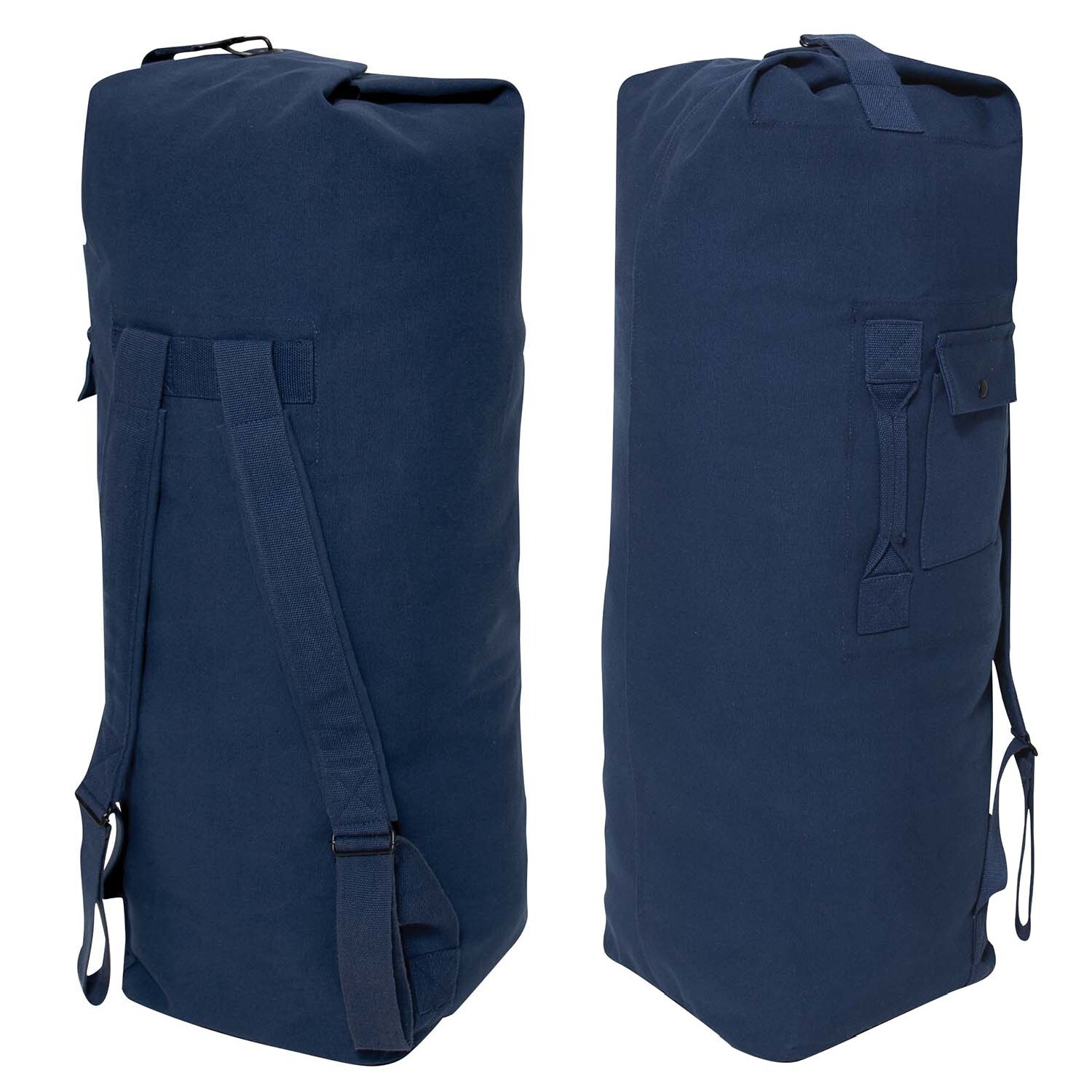 GI Style Heavyweight Canvas Top Load Duffle Bag Navy Blue 22″x38″