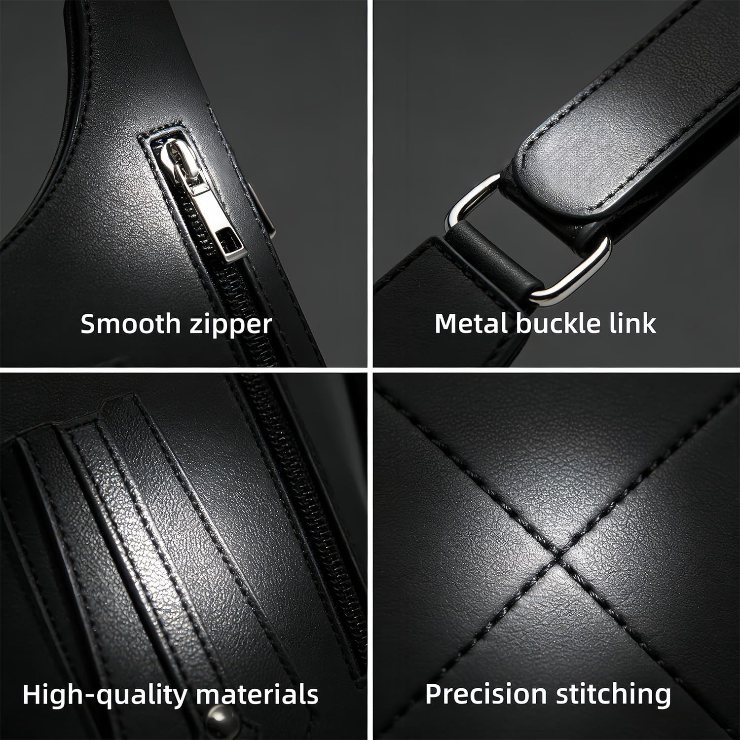 Double Shoulder Armpit Bag,Leather Adjustable Underarm Shoulder Bag for Men,…