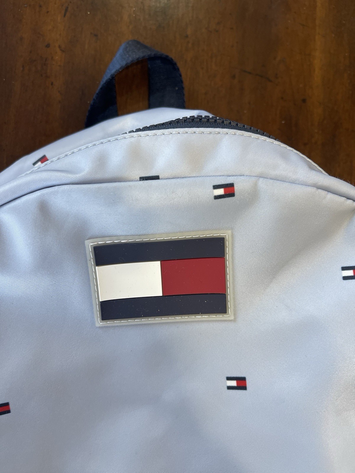 Tommy Hilfiger Light blue/Gray Backpack Adjustable Strap Pocket Designer Classic