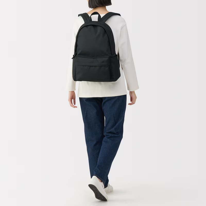 MUJI Water-Repellent Backpack Charcoal Gray/Black/Light Beige/Light Green NWT
