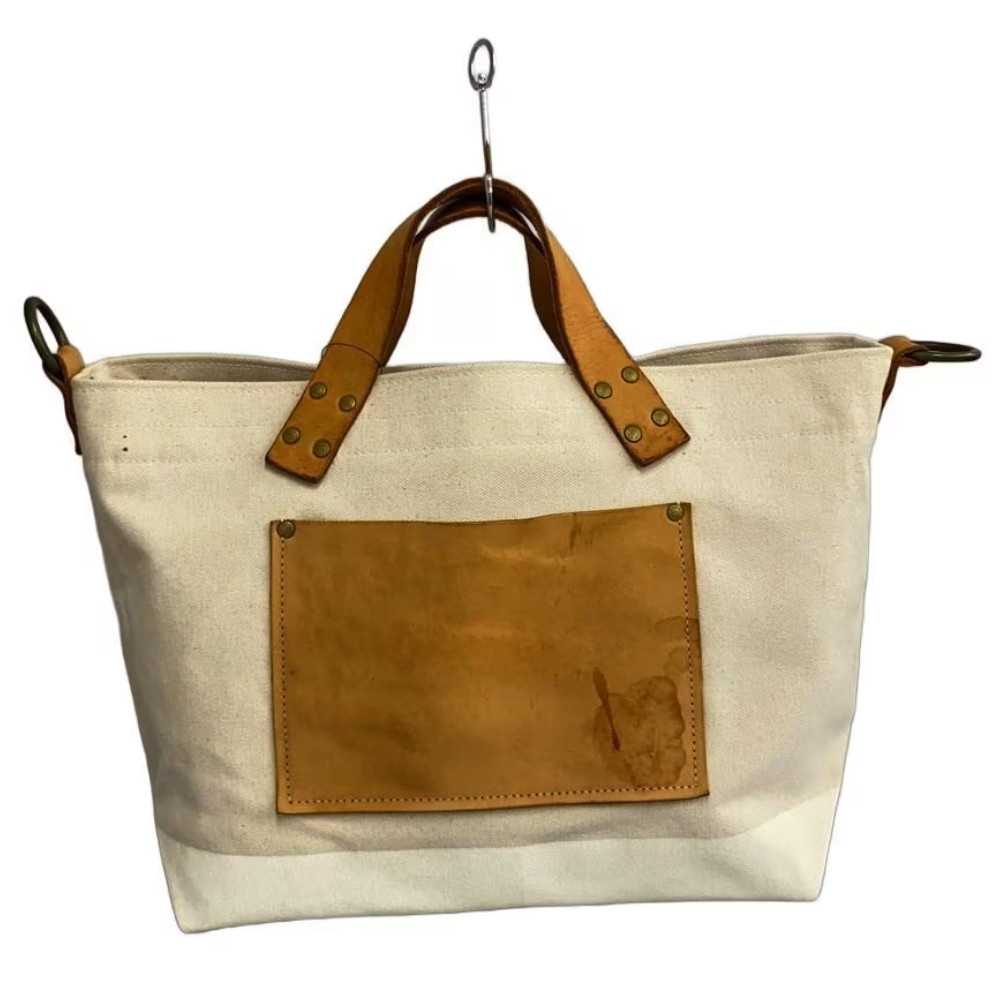 THE SUPERIOR LABOR Canvas Tote Bag Used 14in Wide 6.5in Gusset Casual Carry