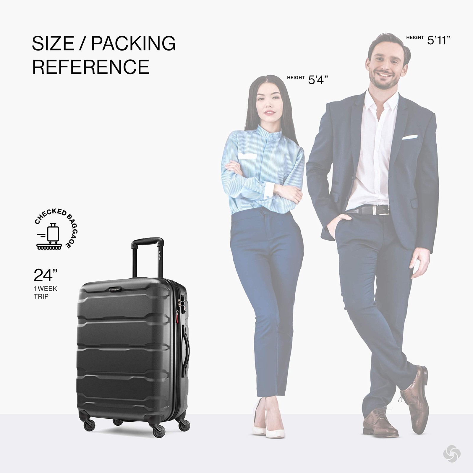 Samsonite Omni Pc Hardside Expandable Luggage with Spinner Wheels 24 Inch U29