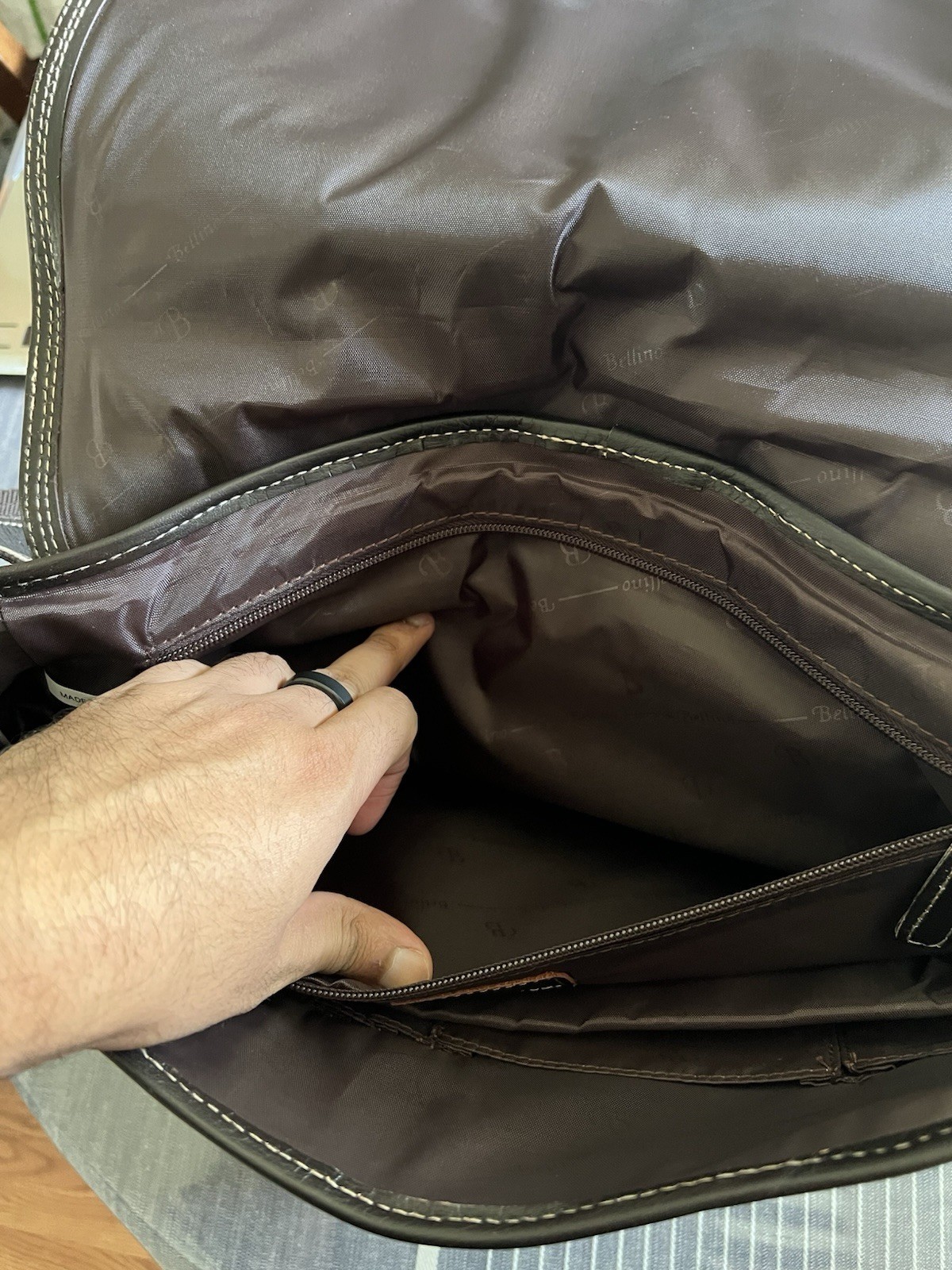 NorthSouth Brown Canvas Leather Messenger Bag Crossbody Shoulder For Laptop/Work
