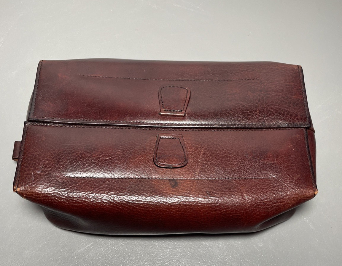 Vintage Bosca UtiliKit Bag Leather Toiletry Travel Kit 10”
