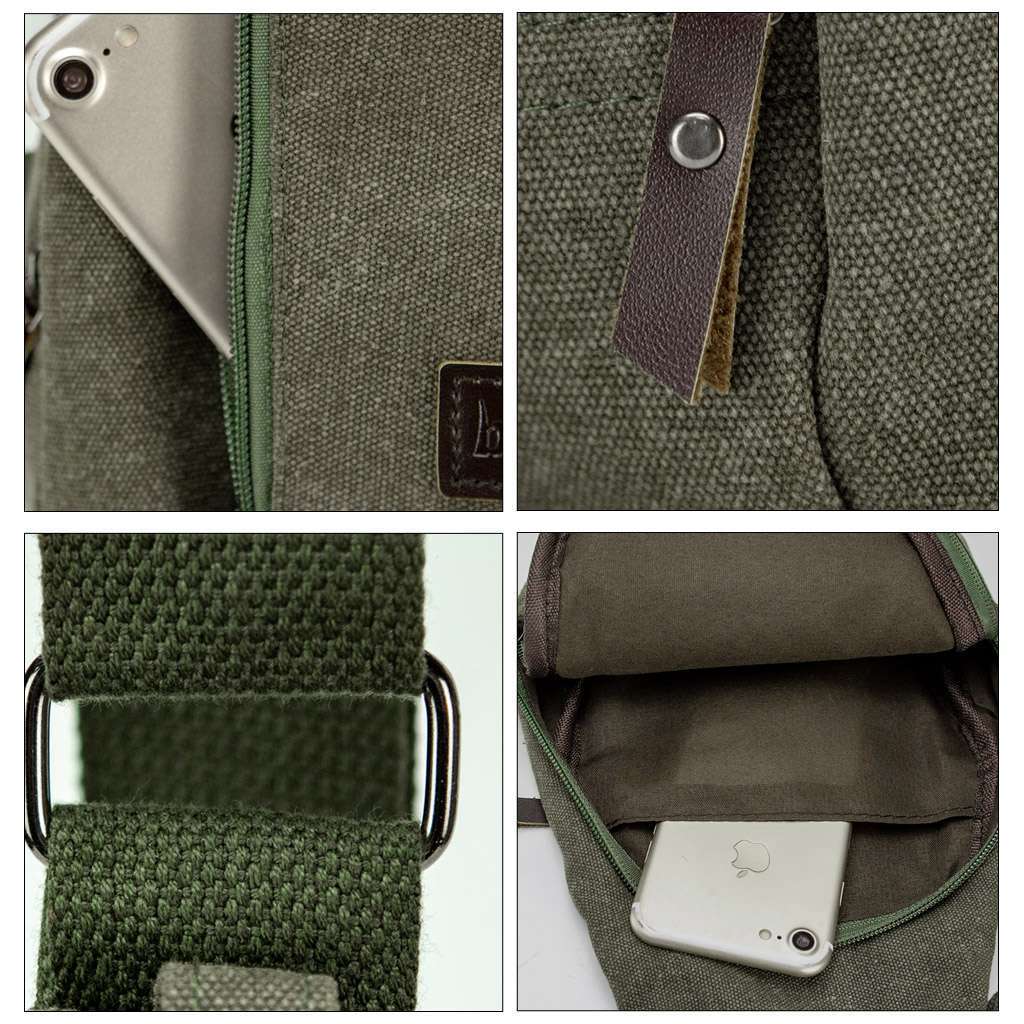 Vintage Men’s Canvas Messenger Shoulder Bag Crossbody Sling Chest Bags Satchel