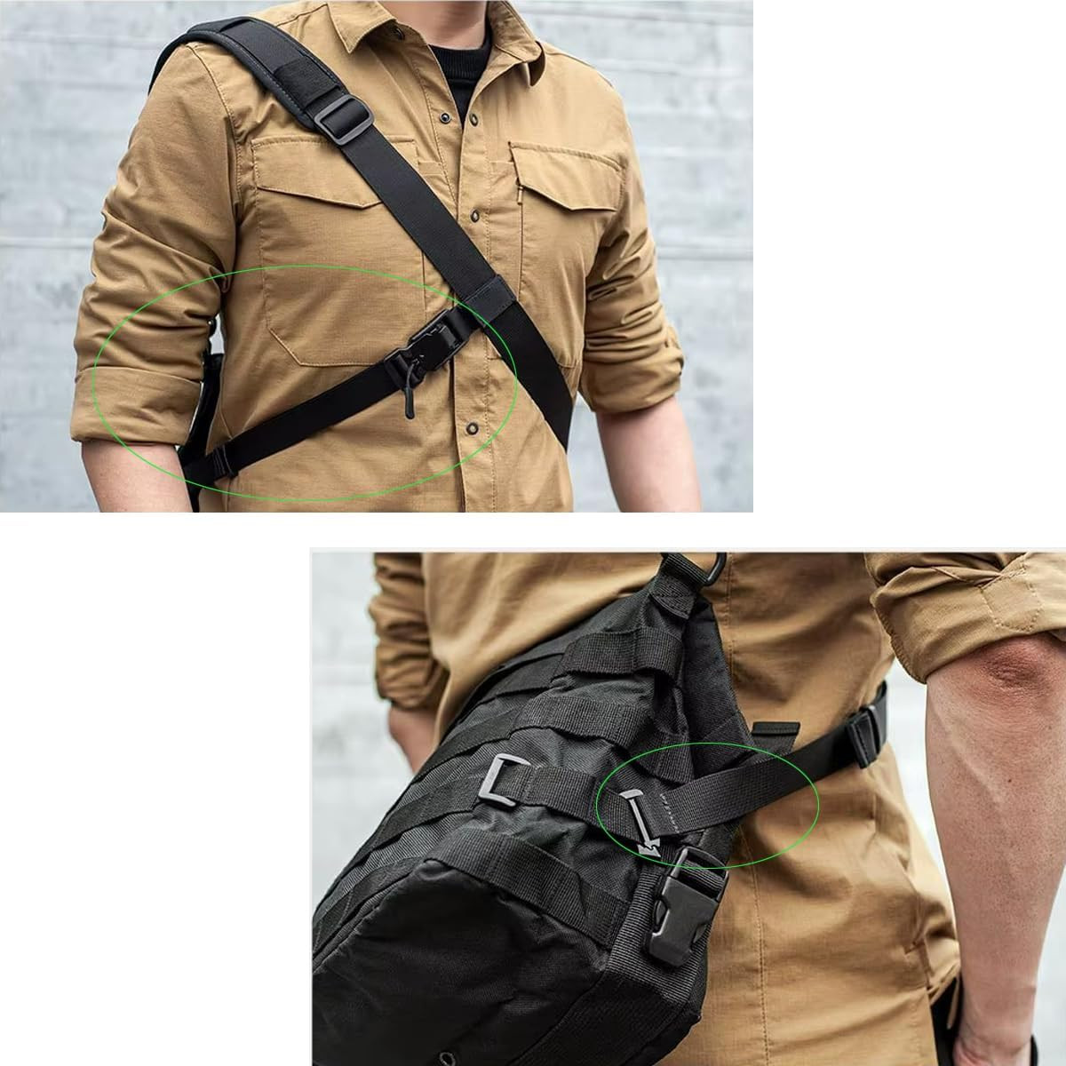 Messenger Bag 3 Point Belt with Magentic Quick Release Buckle Stability Belts Ad