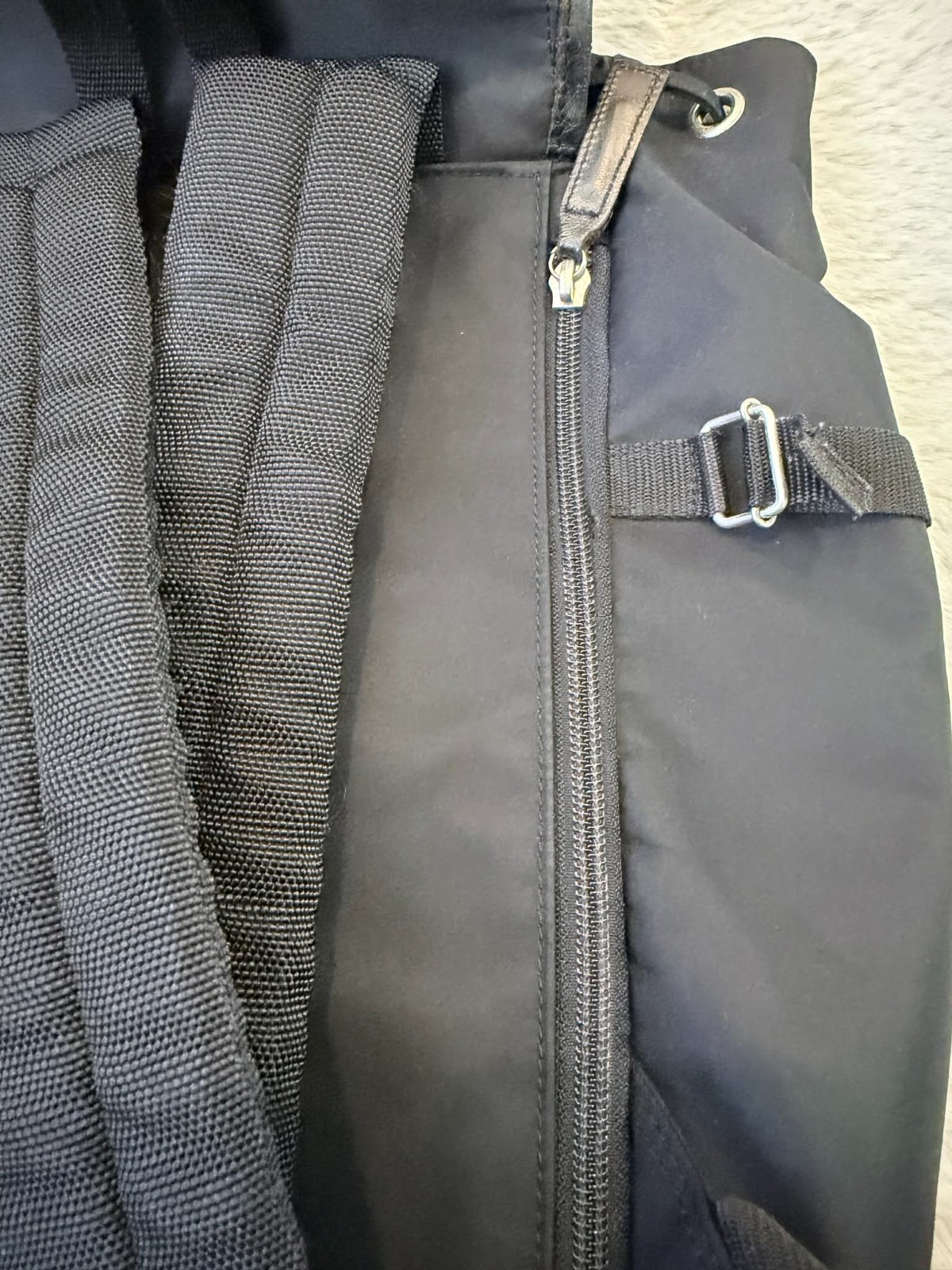 Burberry Black Label Backpack Mens Rucksack Black Nylon Nova Check Trim AUTH