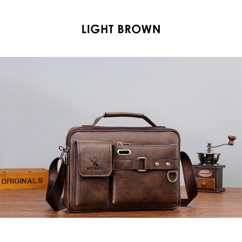 Men’s Handbag Shoulder Bag Leather Business Briefcase Crossbody Casual Fashion