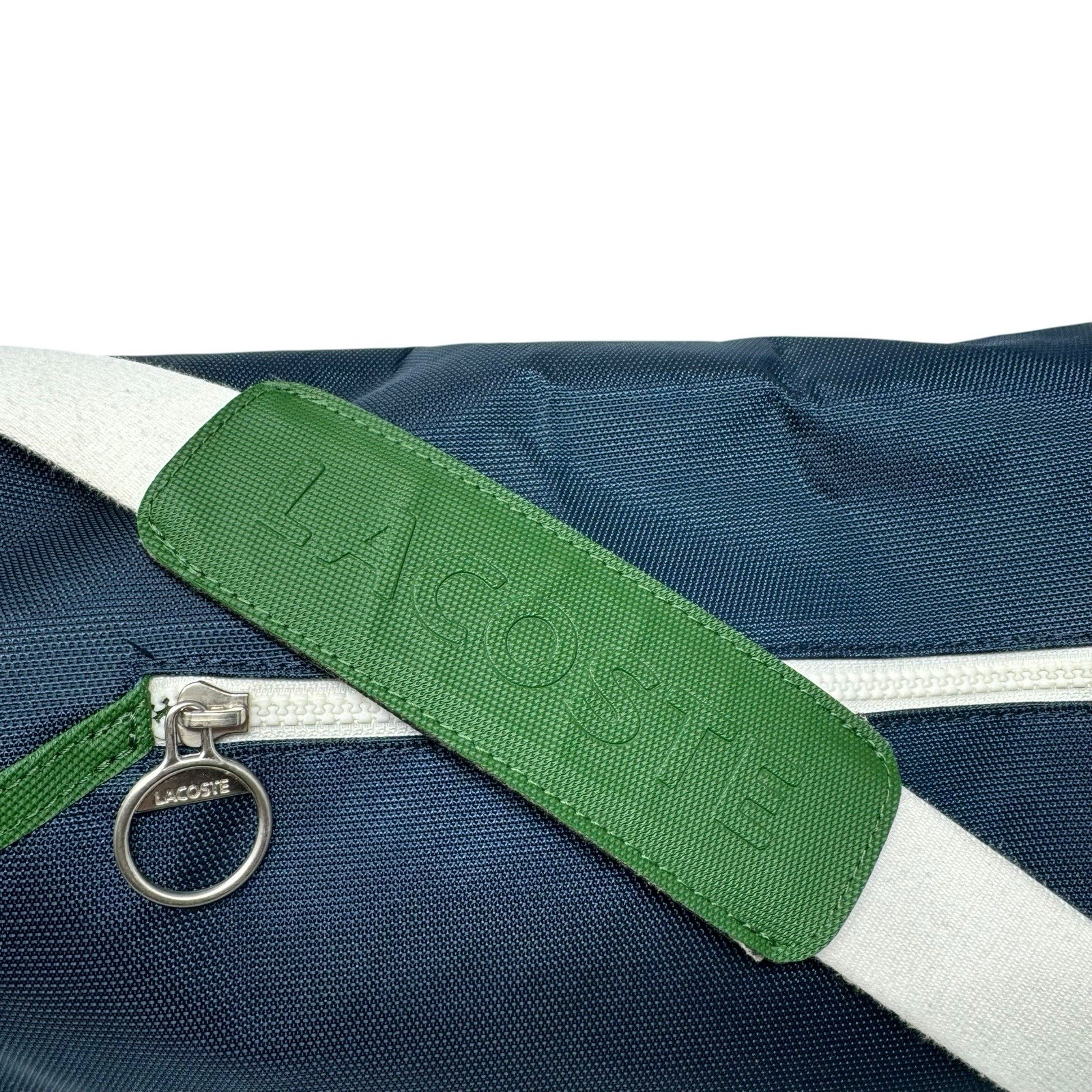 Vintage Lacoste Retro Messenger Laptop Bag – Green & Blue Satchel