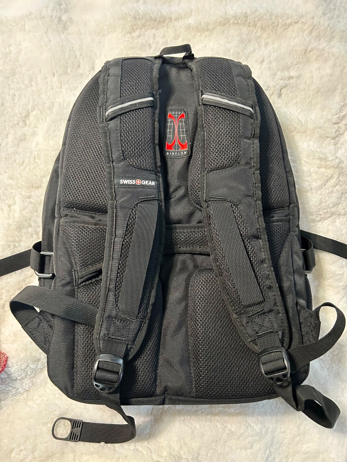 Swiss Gear Airflow ScanSmart Backpack Black Travel Laptop Bag EUC