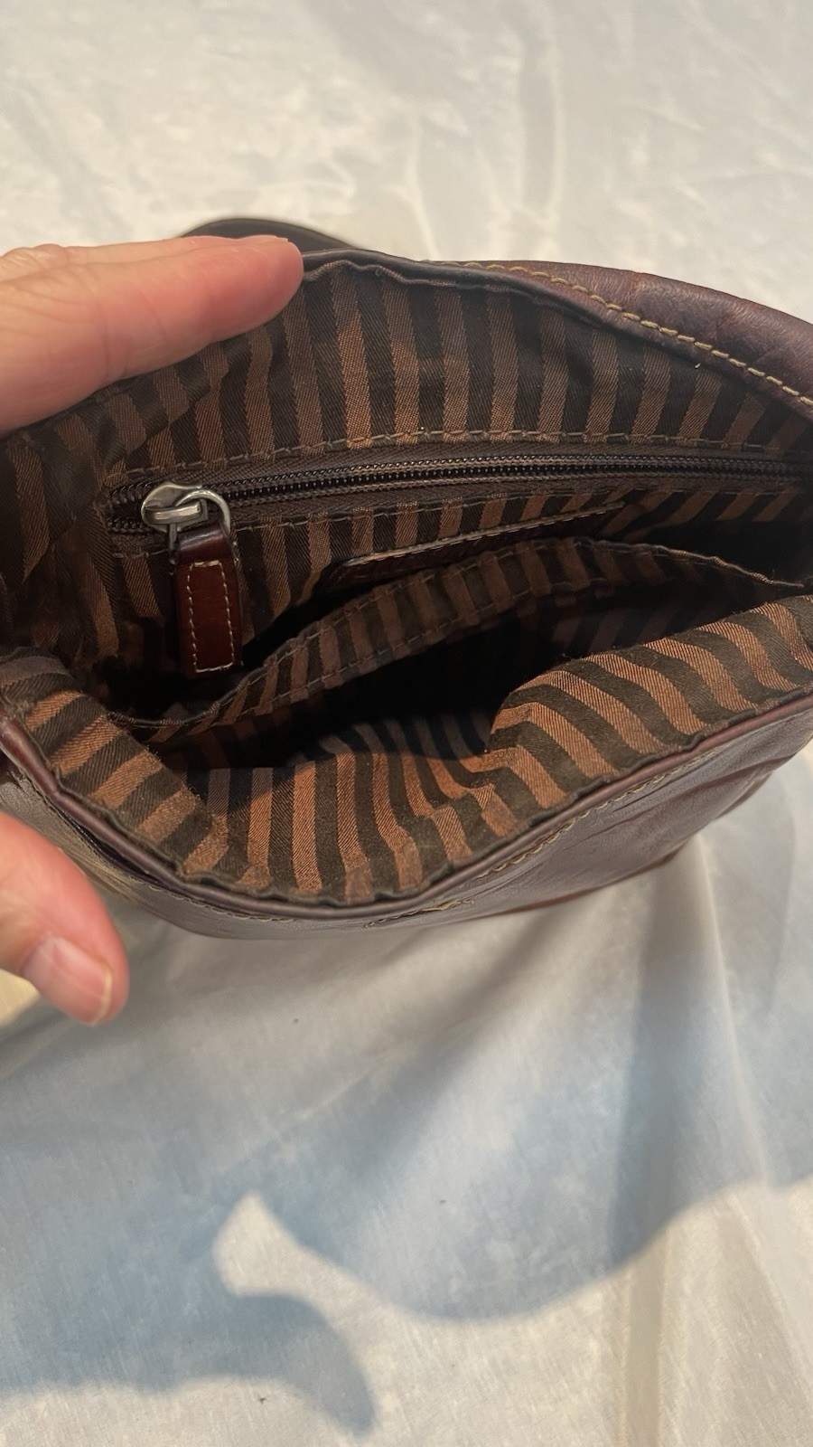 Jack Georges vintage Brown Leather Messenger Bag 9×9
