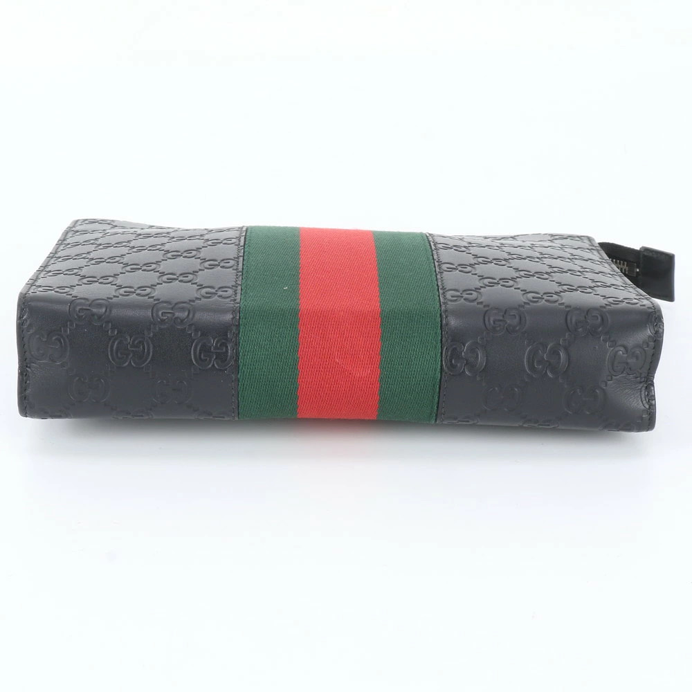 Gucci Guccissima Web Sherry Line 475316 Leather Clutch Bag Pouch
