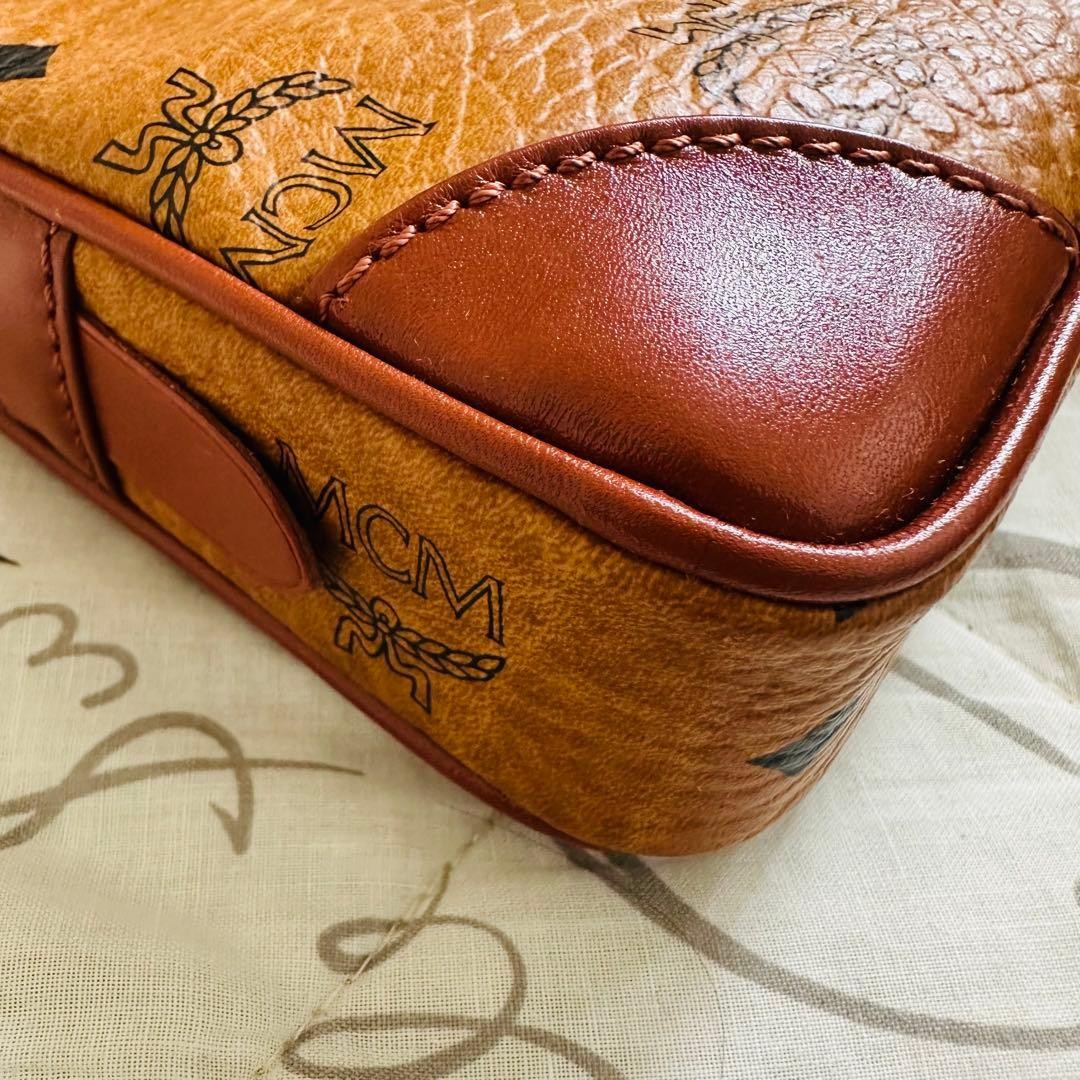 MCM Visetos Monogram Handbag Clutch Bag Second Bag Brown Mens