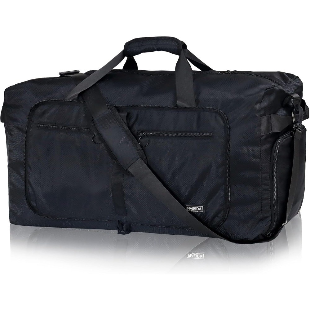 65L Duffle Bag with Shoes Compartment, Foldable Travel Duffel Bags for Men
