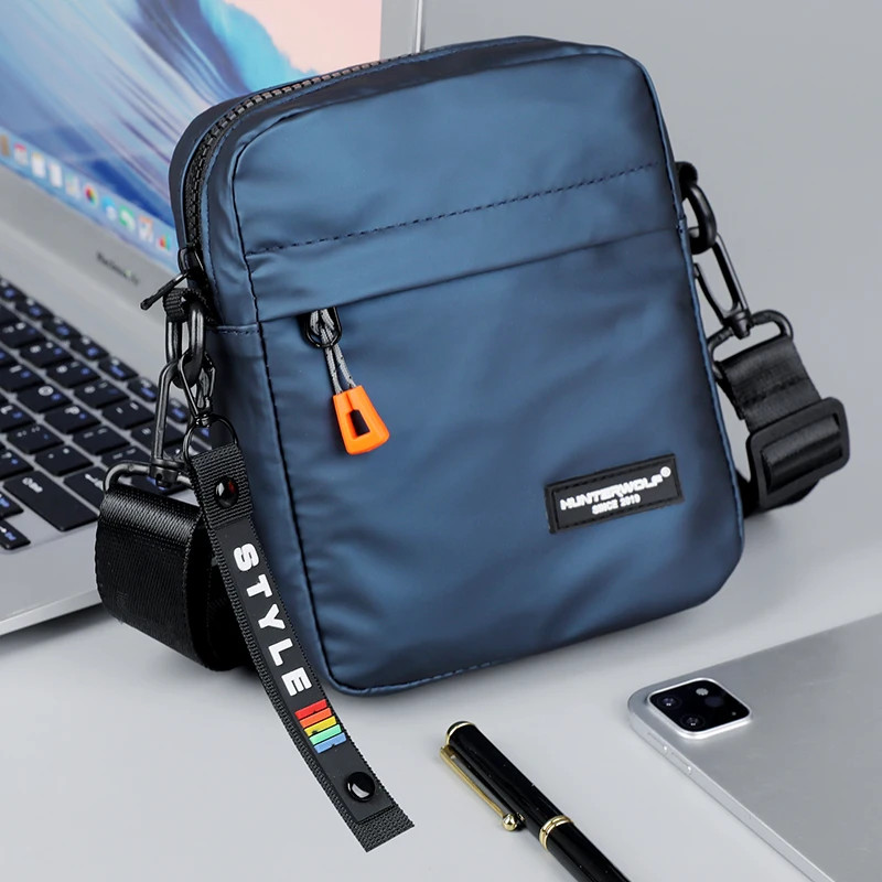 Simple Mini Men Crossbody Bag For Phone Side Bag Casual Waterproof PU Leather.