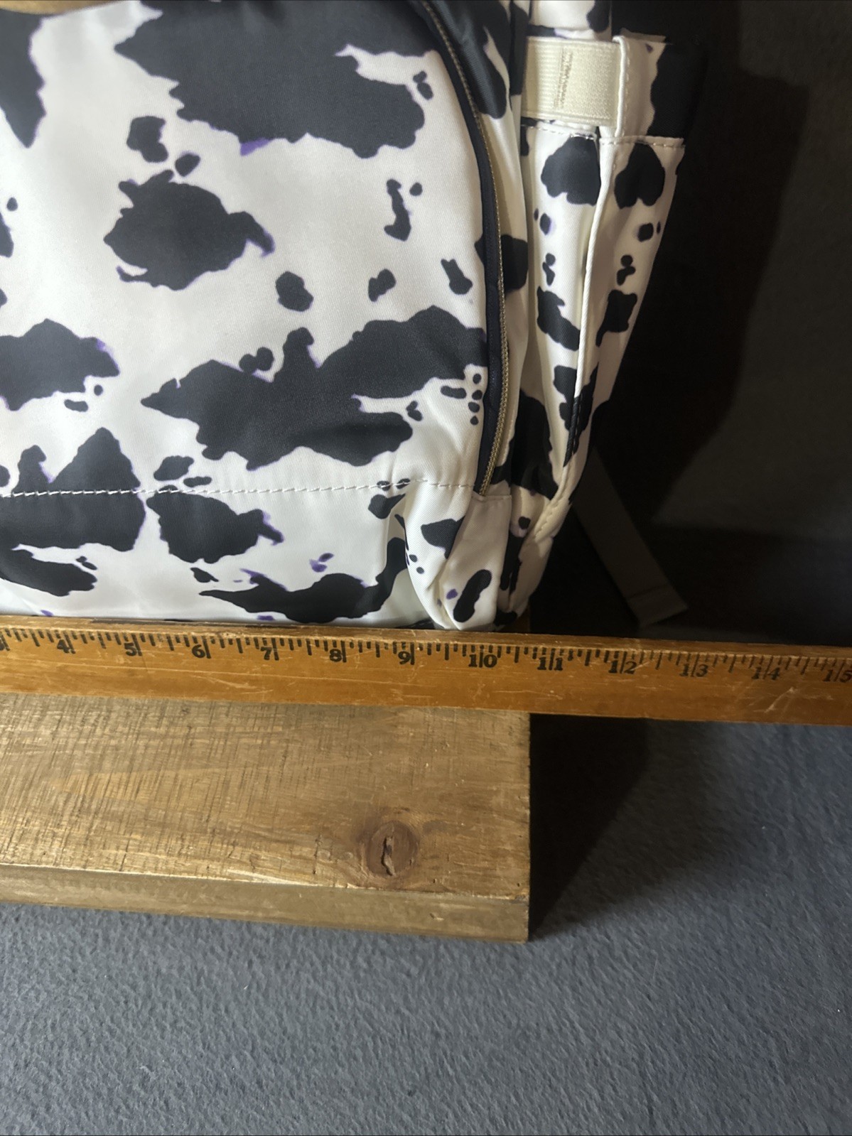 Cow Print Black Backpack Weekender Travel School Diaper Bag Water Resistant