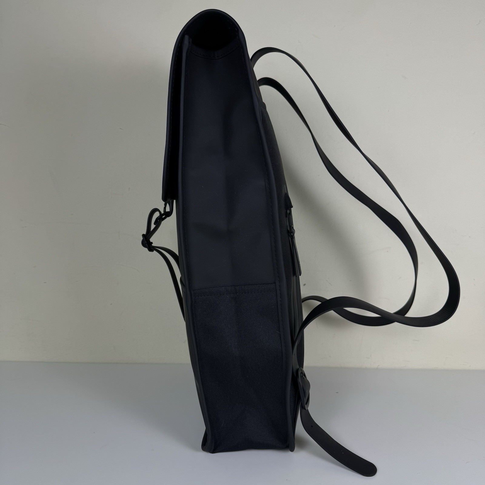RAINS Waterproof Backpack Black Matte Minimalist Laptop Bag